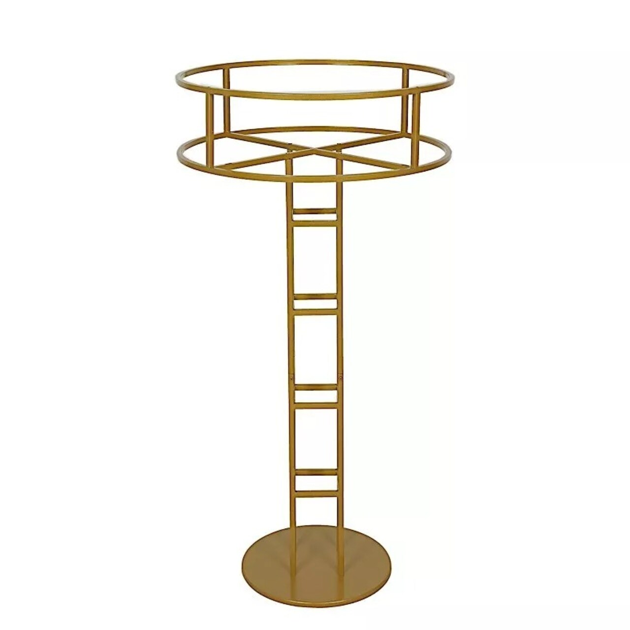 Gold 46 in Round Top Metal Floral Riser DISPLAY STAND Centerpiece Party Events